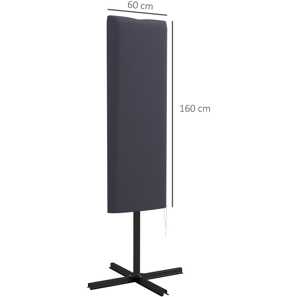 Outsunny Dark Grey Garden Parasol Cover with Rod and Zipper Image 7