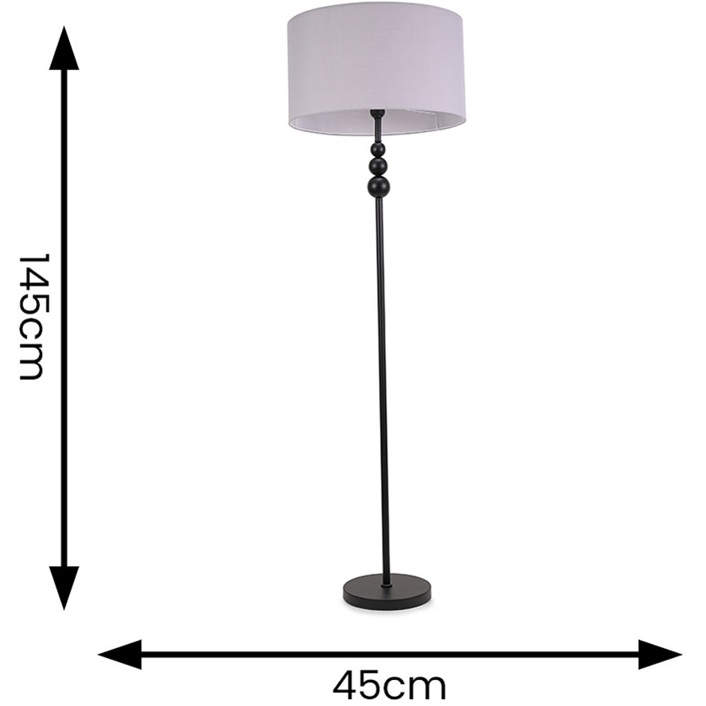 ValueLights Marissa Grey Shade Black Ball LED Floor Lamp Image 3