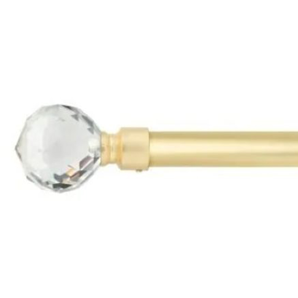 New Edge Blinds Cristalla 160-300cm Extendable Gold Eyelet Metal Curtain Pole Set Image 1