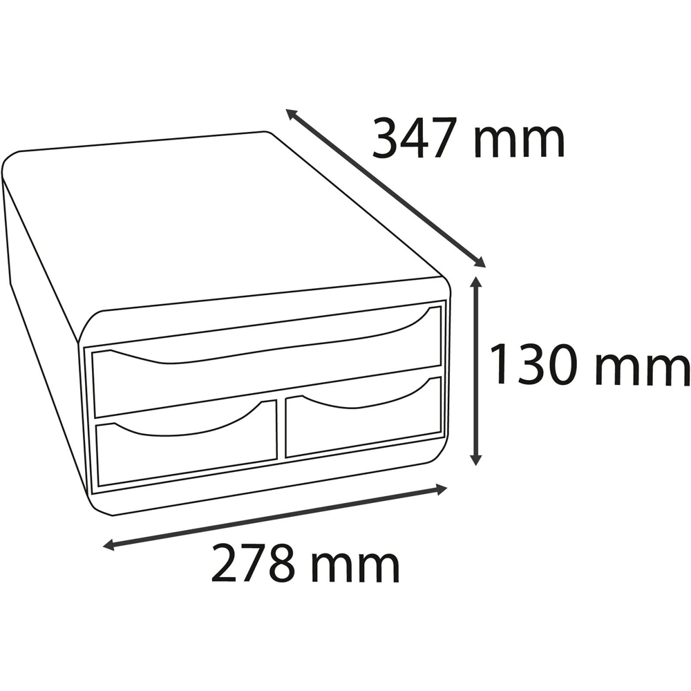 Exacompta Skandi 3 Drawer Multicolour Small Storage Box Image 8