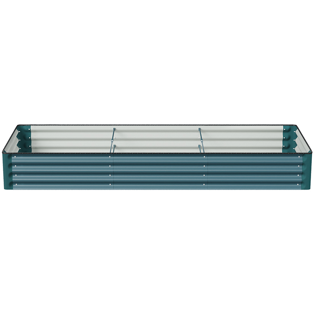 Living and Home Green Rectangular Galvanised Steel Raised Garden Bed 240 x 90cm Image 3
