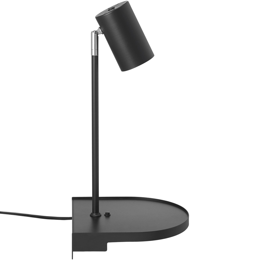 Nordlux Cody Black Wall Lamp with Shelf Image 1