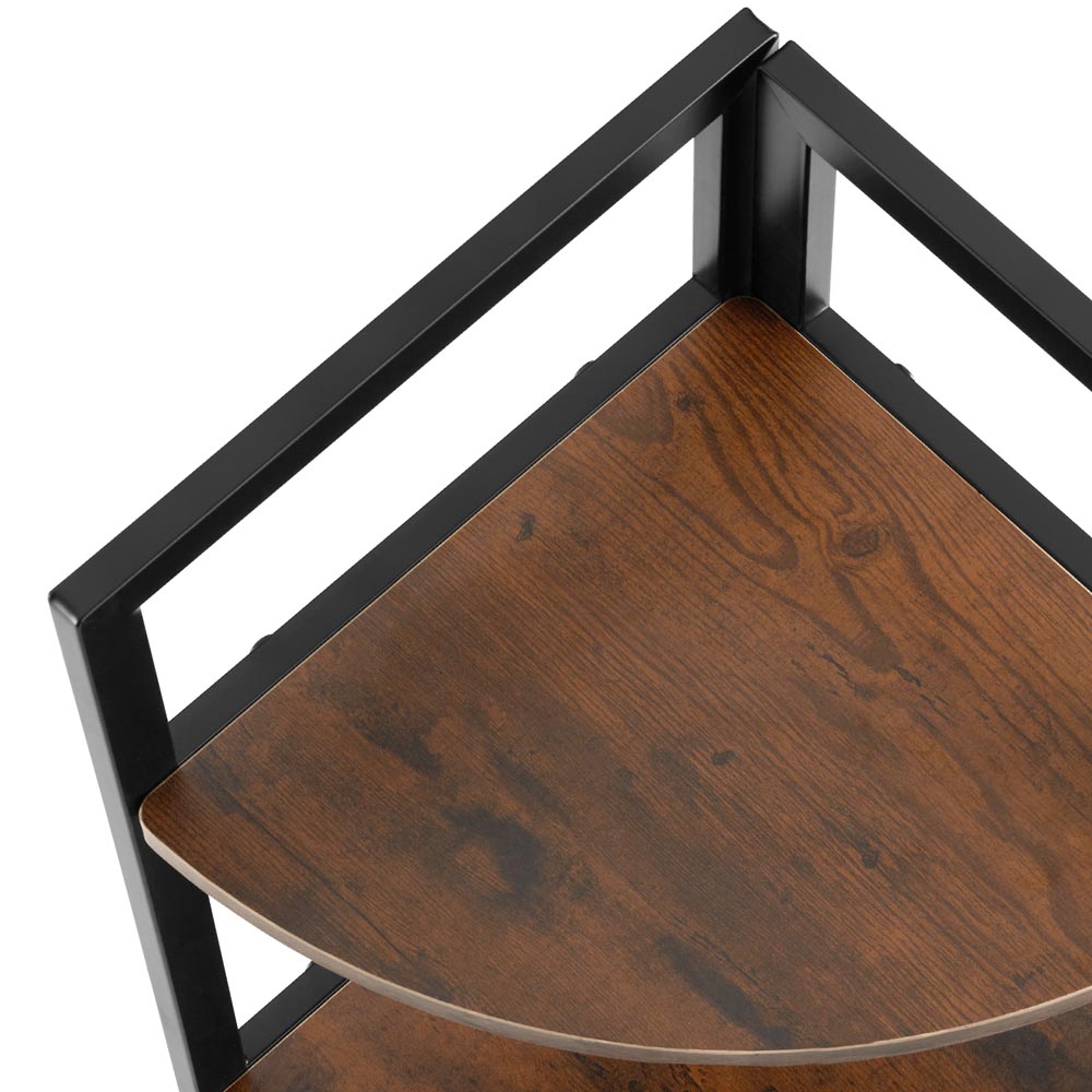 tectake Castlebar 5 Shelf Industrial Dark Wood Corner Shelving Unit Image 7