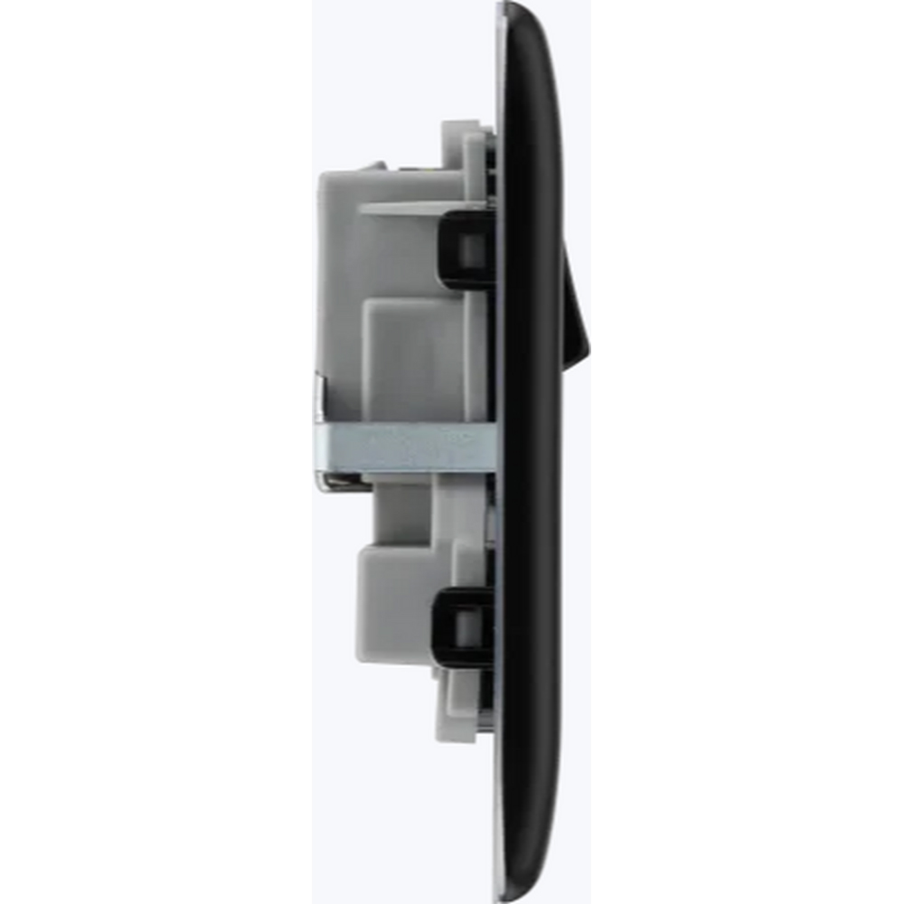 BG Nexus Metal 2 Gang Socket Matt Black Image 6