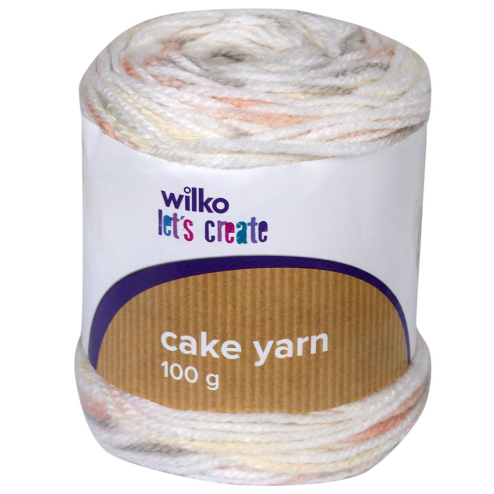 Wilko Cream Mix Cake Yarn 100g Image 1