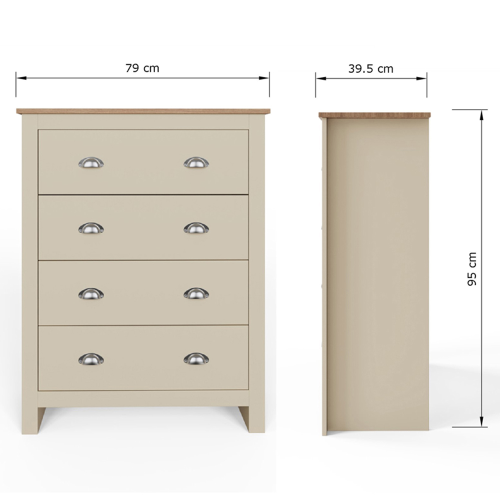 GFW Lancaster Cream 4 Piece Bedroom Furniture Set Image 8