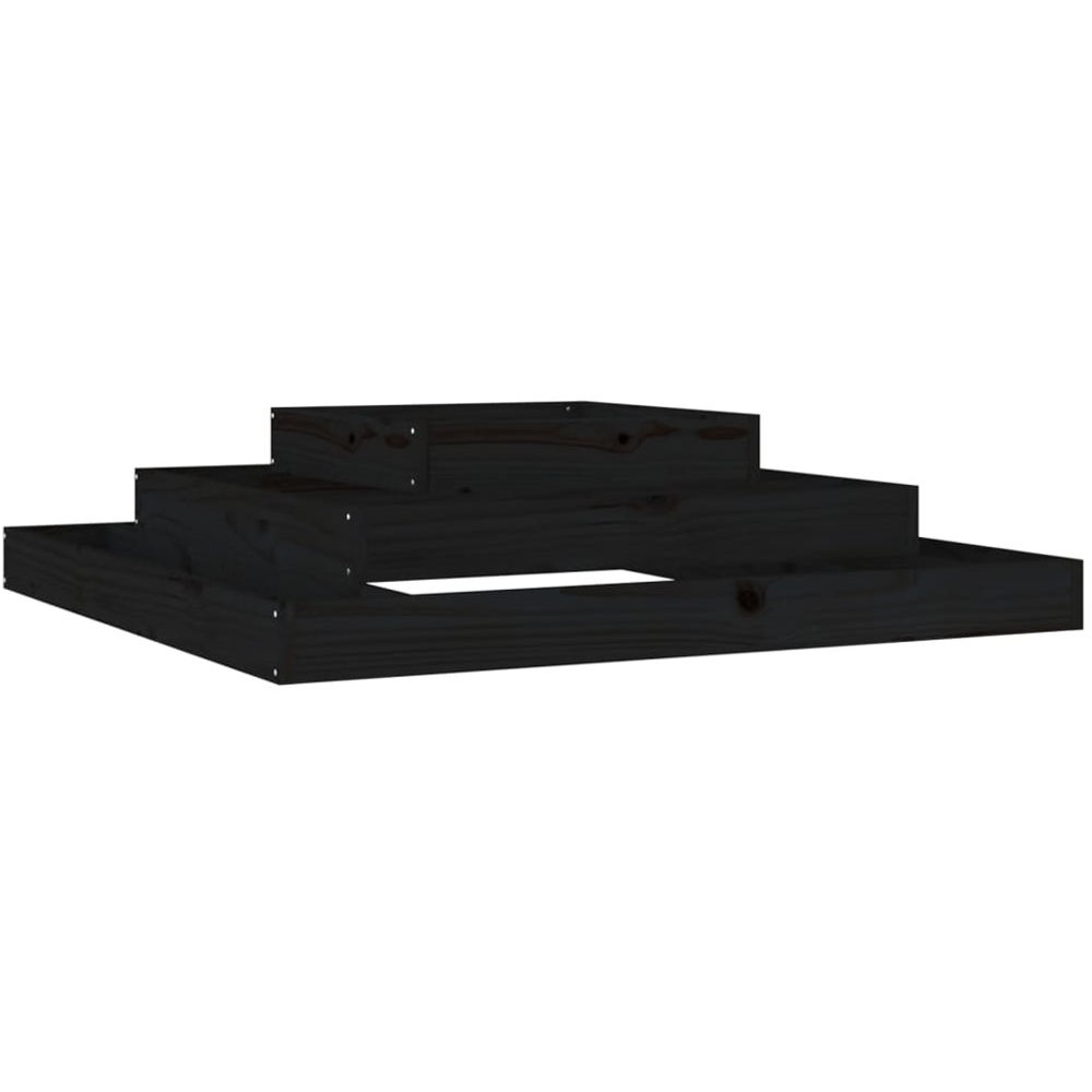 vidaXL Black Solid Pine Wood Garden Planter 110 x 110 x 27cm Image 1