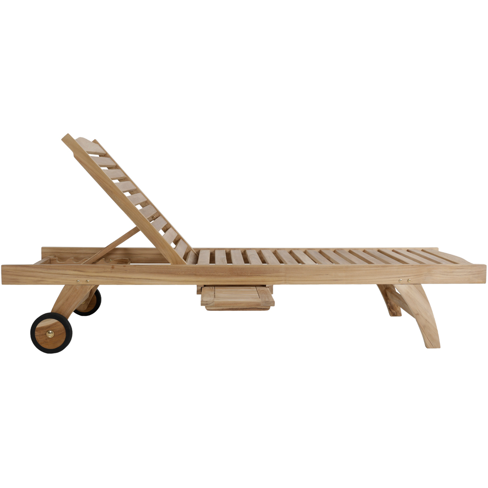 Charles Bentley Premium Teak Sun Lounger Image 4