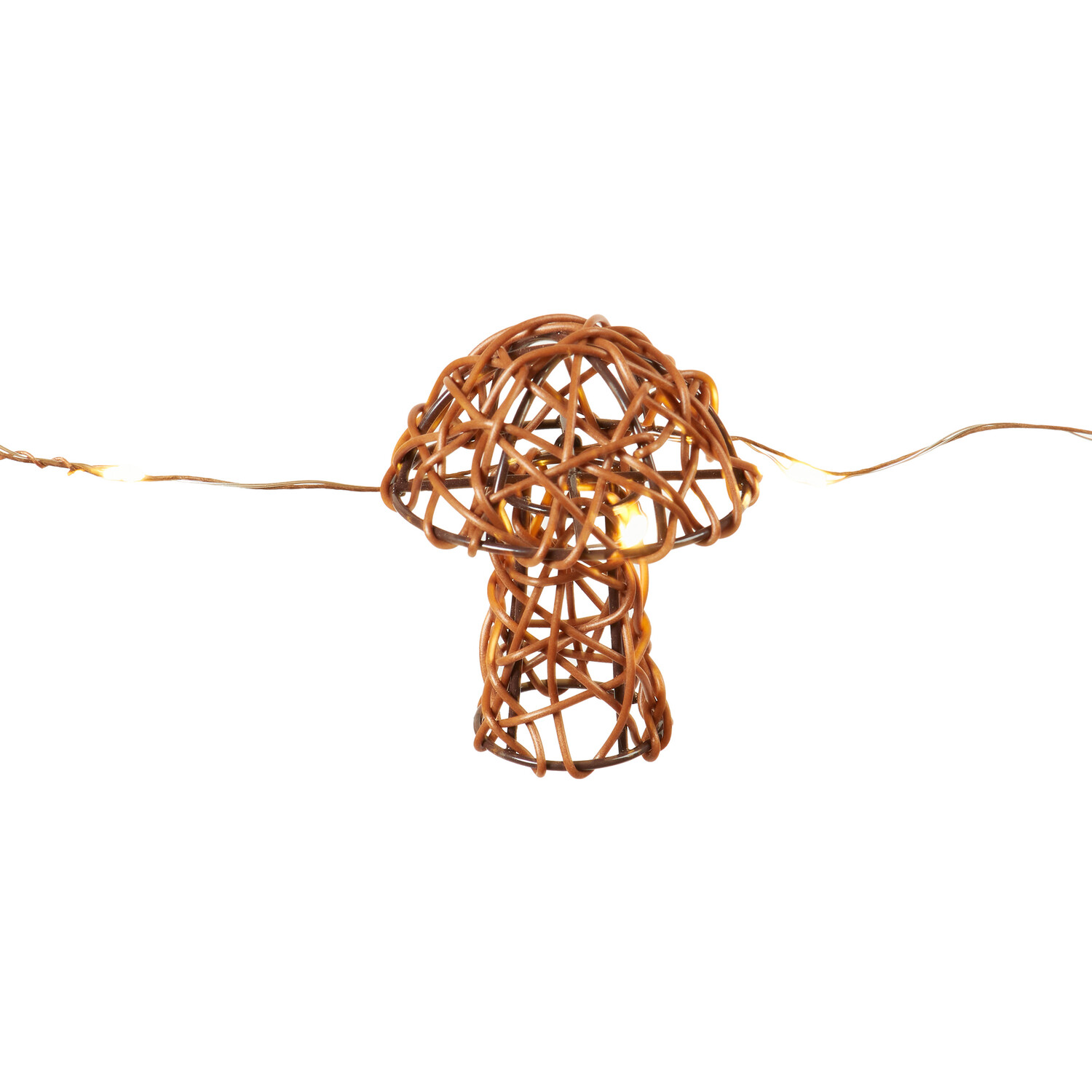 Autumnal Mushroom Rattan String Light - Brown Image 4