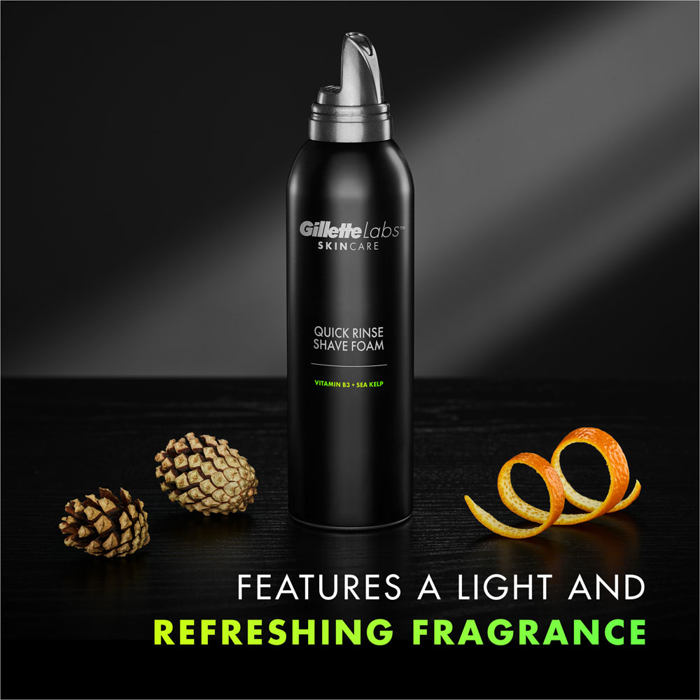 Gillette Labs Quick Rinse Shaving Foam 240ml Wilko