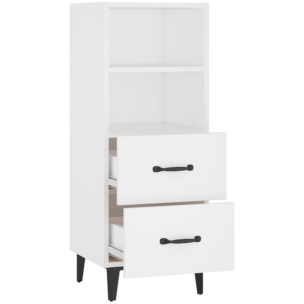 vidaXL 2 Drawer 2 Shelf White Sideboard Image 6