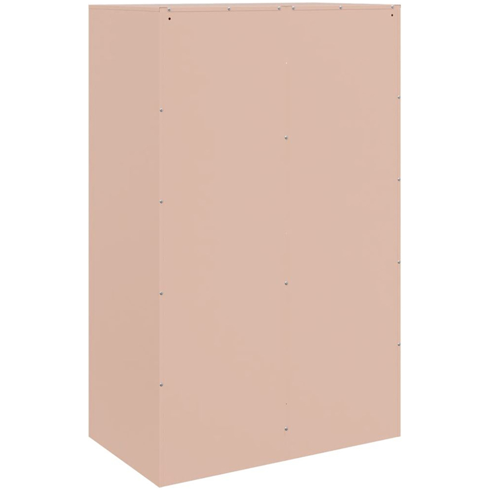 vidaXL 2 Door 2 Shelf Pink Metal Sideboard Image 8