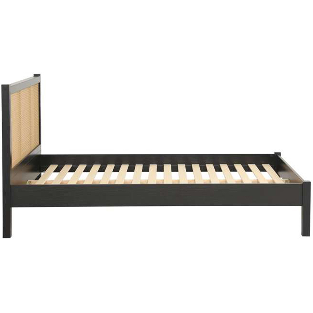 Croxley Double Black and Oak Rattan Bed Image 3