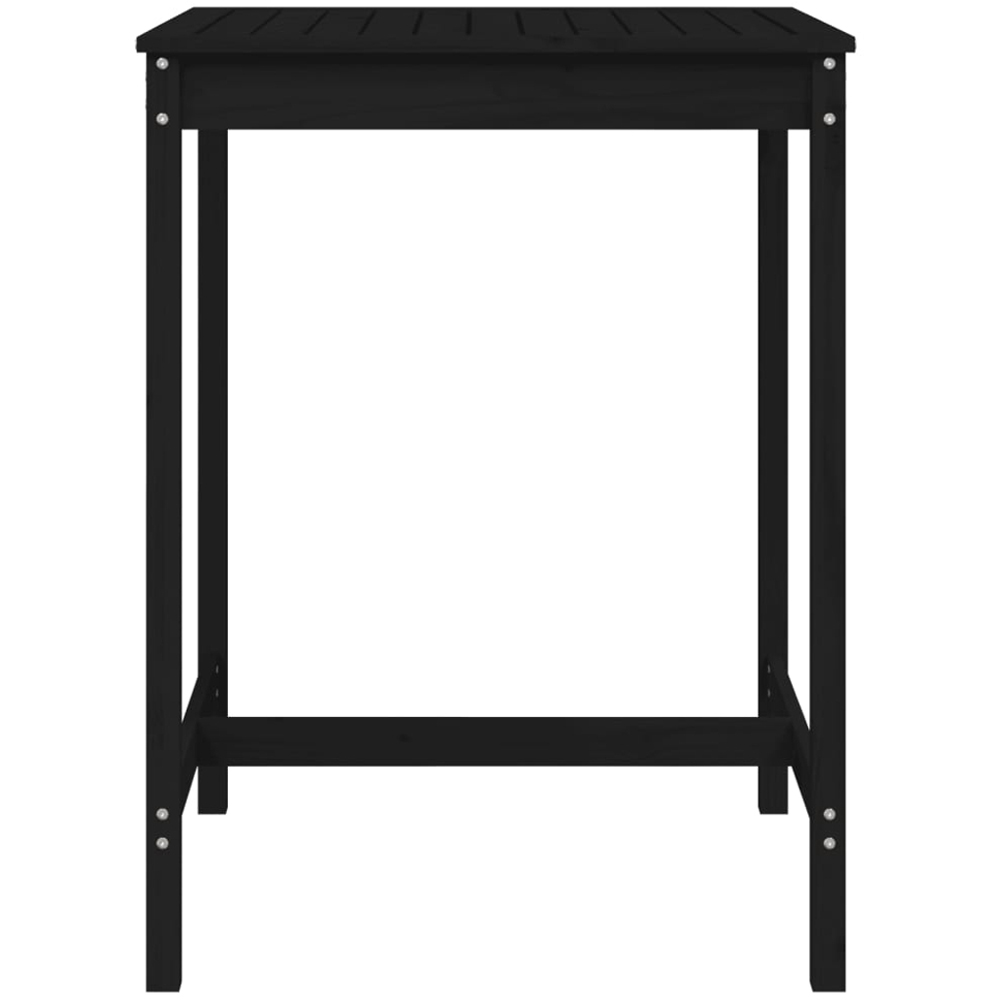 vidaXL 2 Seater Solid Pine Wood Slatted Garden Dining Table Black Image 3