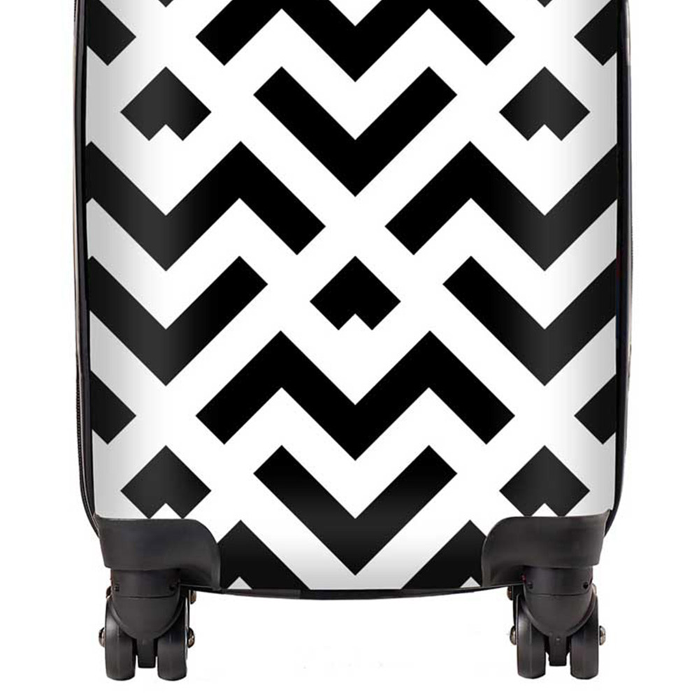 Warren Reed Designer Mini Cabin Black and White Abstract Pattern Suitcase Image 2