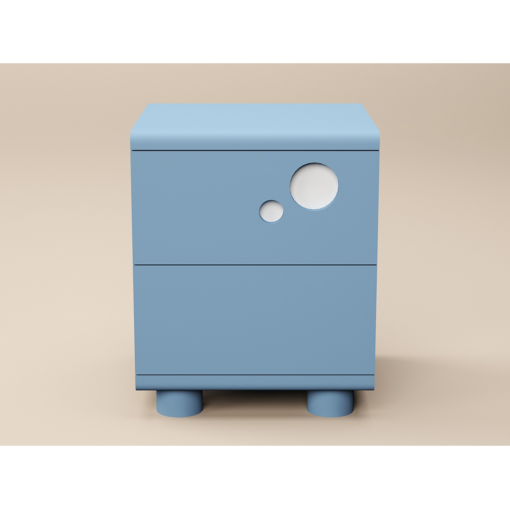 Flair Livana 2 Drawer Blue Bedside Table Image 2