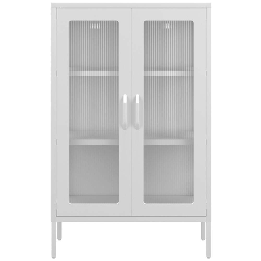 LPD Home Marsh 2 Door White Glass Display Cabinet Image 2