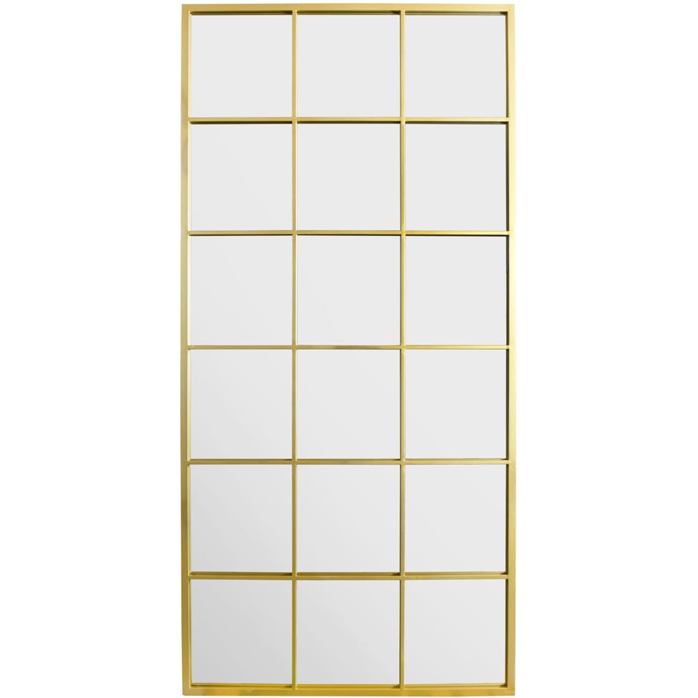 MirrorOutlet The Genestra Gold Modern Window Garden Wall Mirror 174 x 85cm Image 1