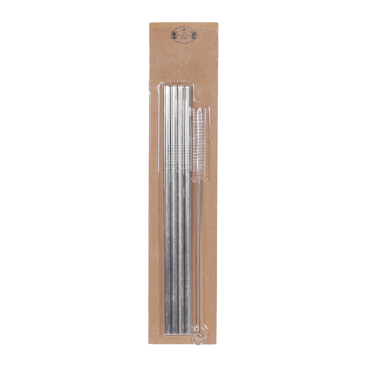 Pack of Four Silver Stainless Steel Straws Image