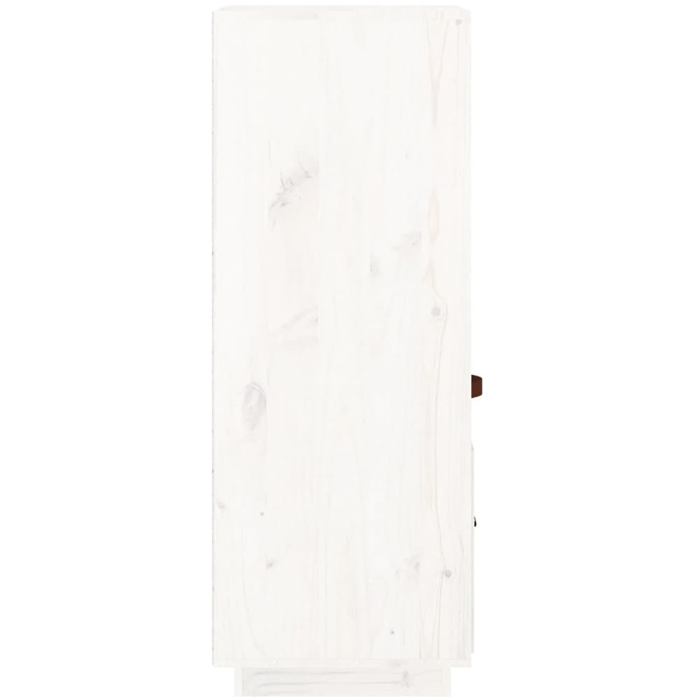 vidaXL Single Door Single Drawer 2 Shelf White Solid Pine Wood Highboard Image 5