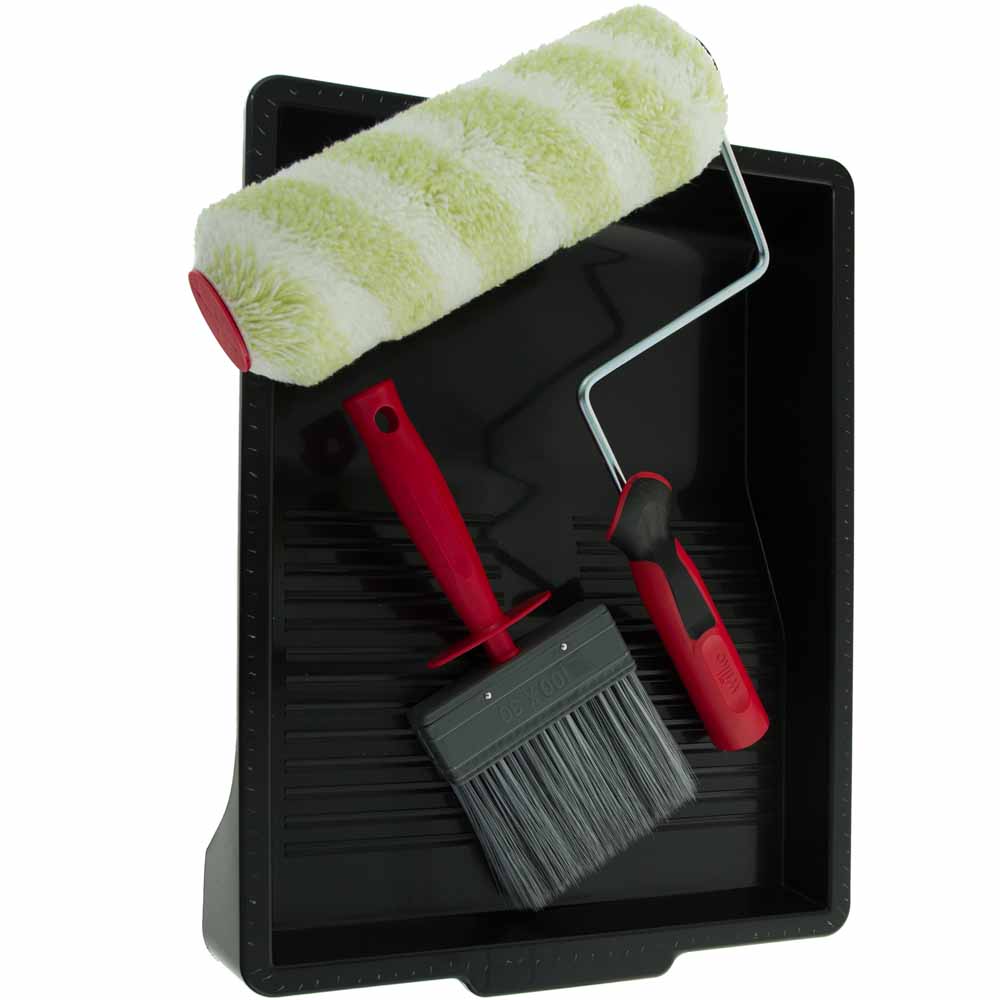 Wilko 4 Piece Large Exterior Paint Rollers and Brush Tray Kit Image 8