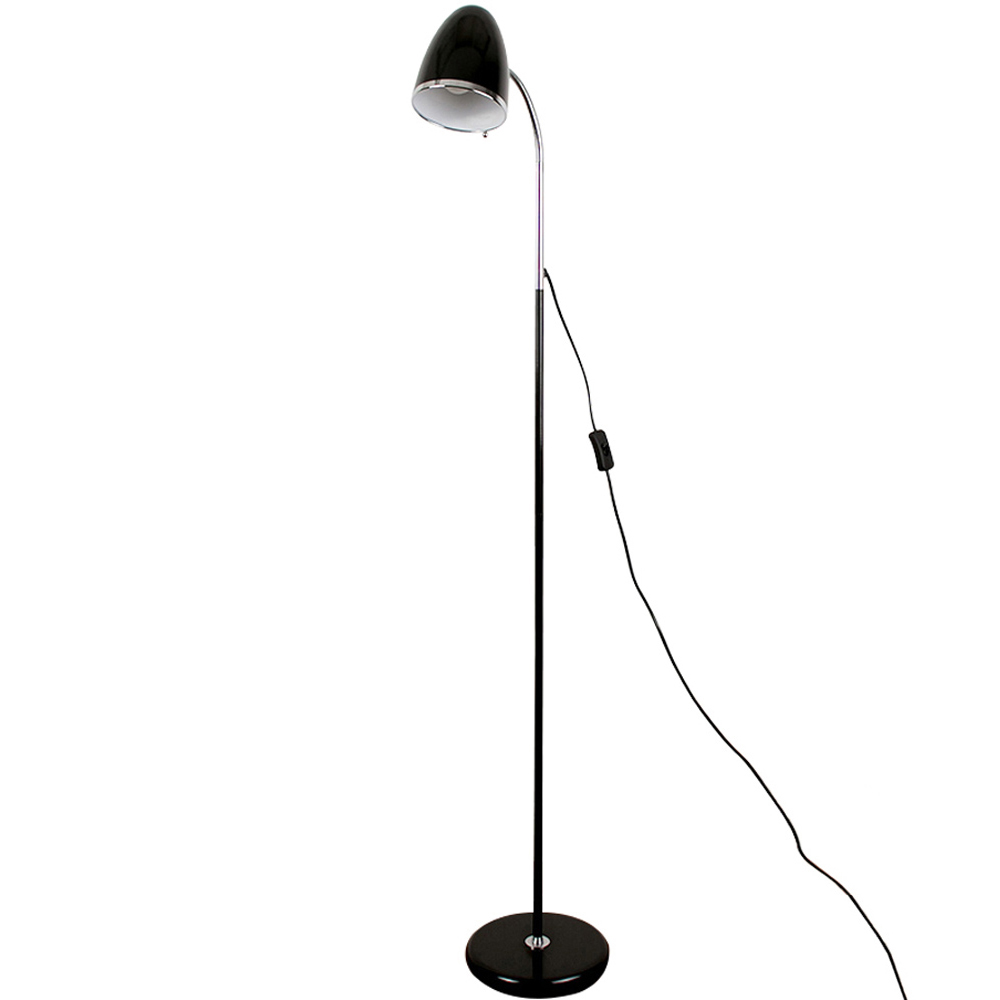 ValueLights Kuppel Black Flexi Neck Free Standing Floor Lamp Image 1