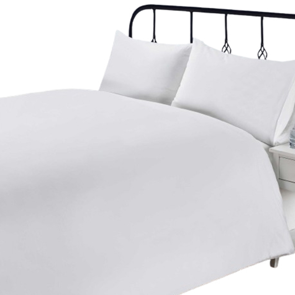 Rapport Home King White 200 Thread Count Cotton Percale Quilt Cover Image 1