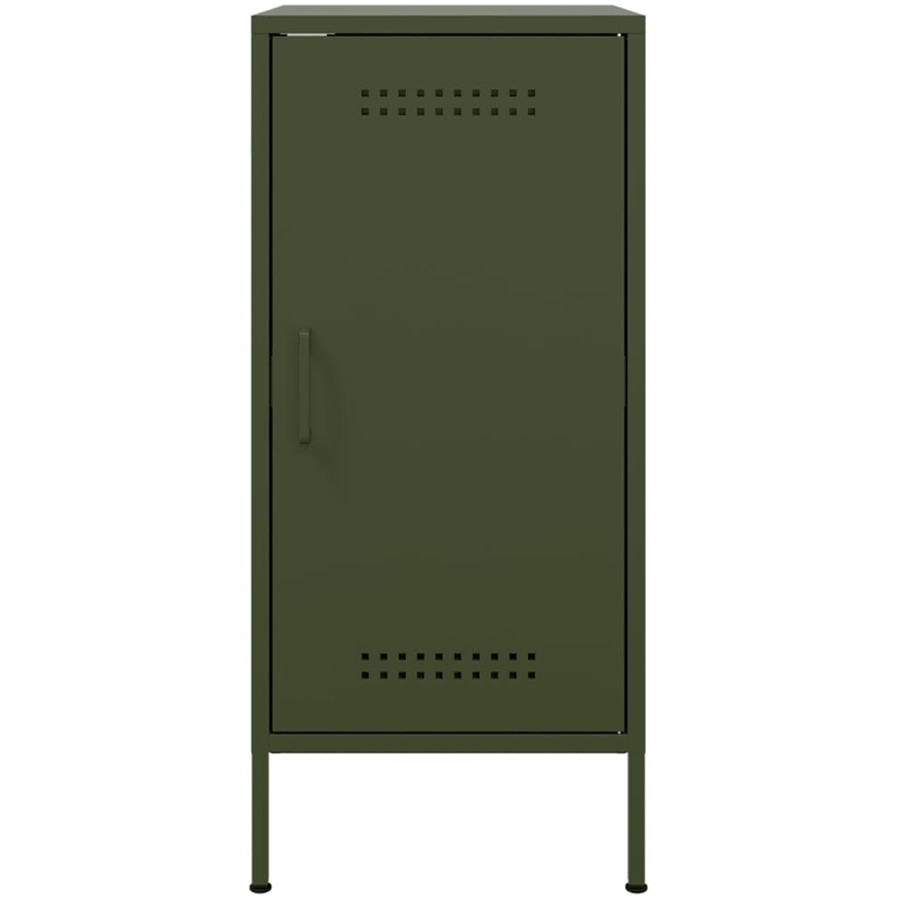 vidaXL Single Door Olive Green Metal Sideboard Set of 2 Image 7