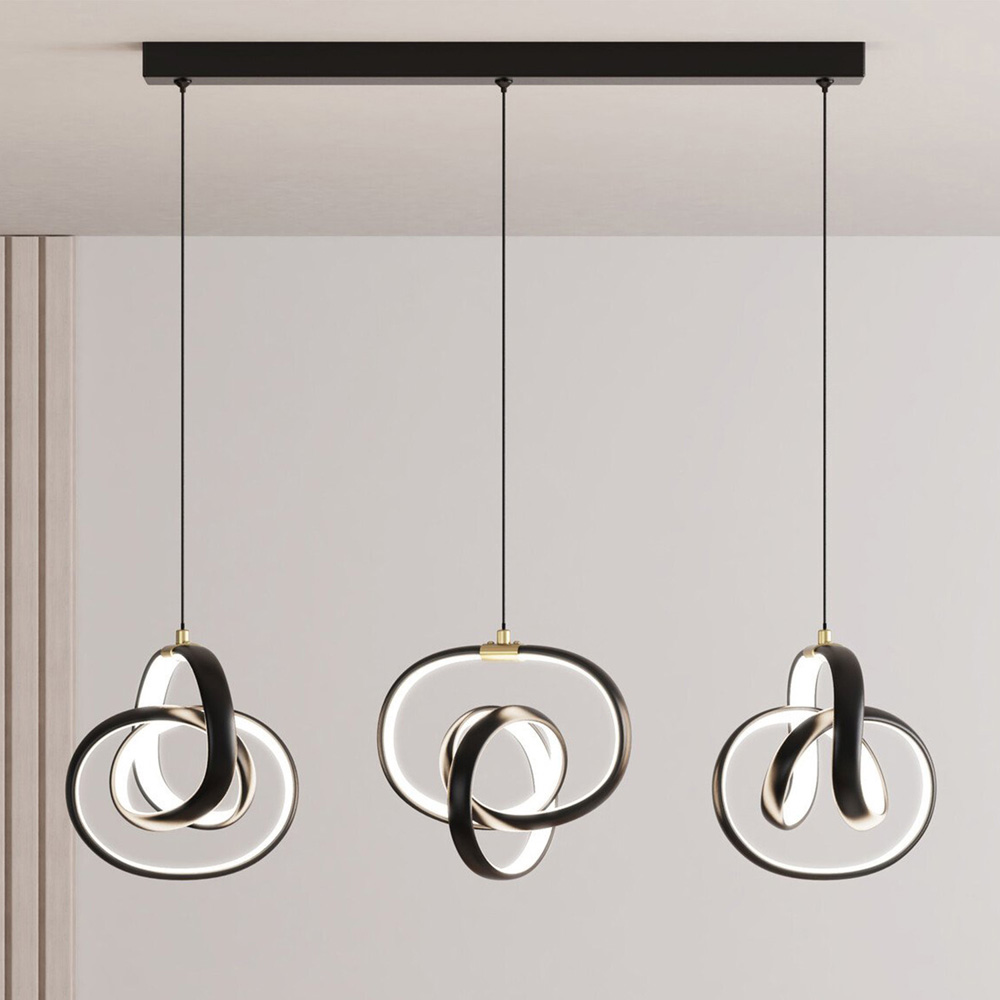 Spiral LED Ceiling Fitting Black Image 2
