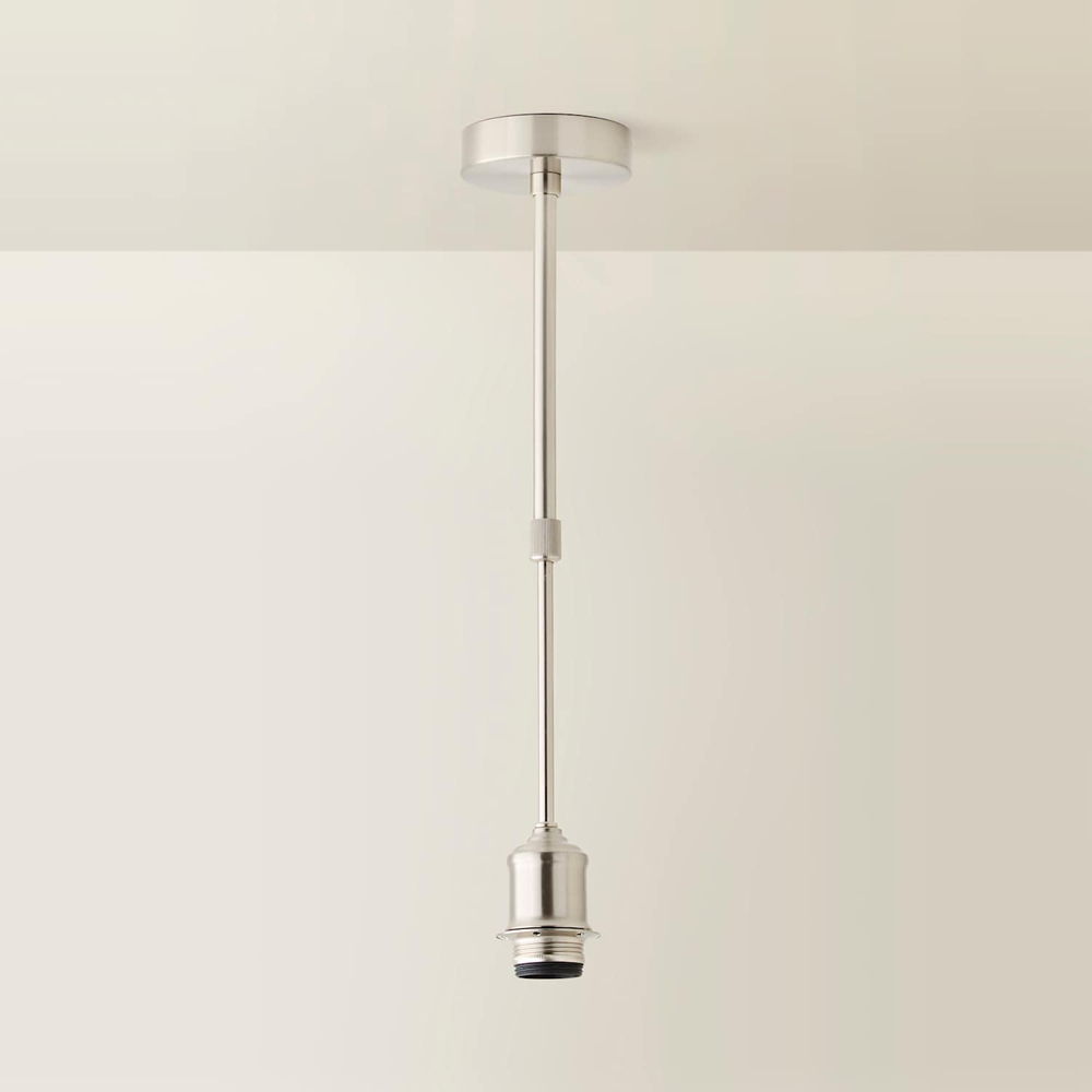 ValueLights Shaw Brushed Chrome Adjustable Drop Ceiling Pendant Light Fitting Image 5