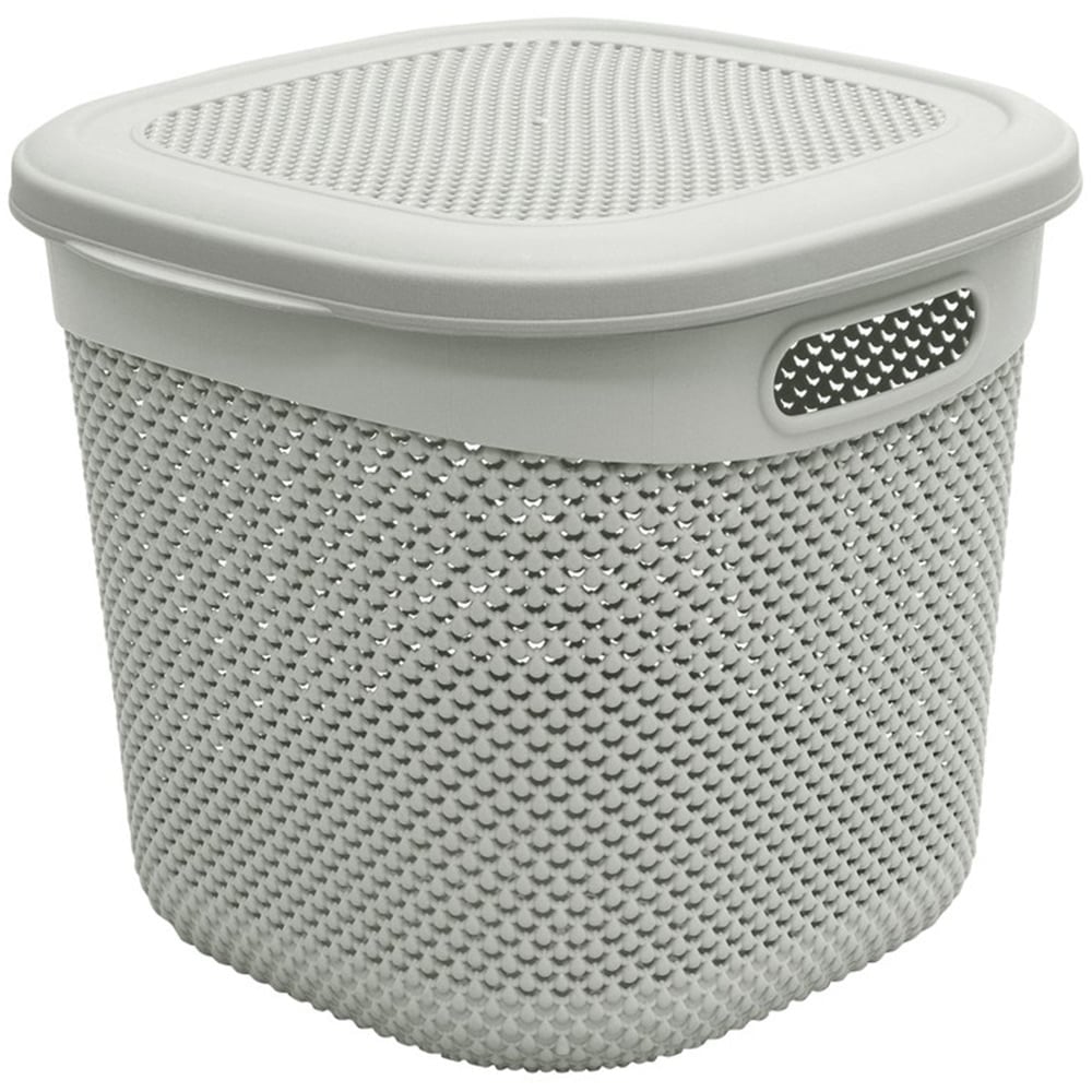 JVL Droplette 15L Ice Grey Storage Basket Image 1