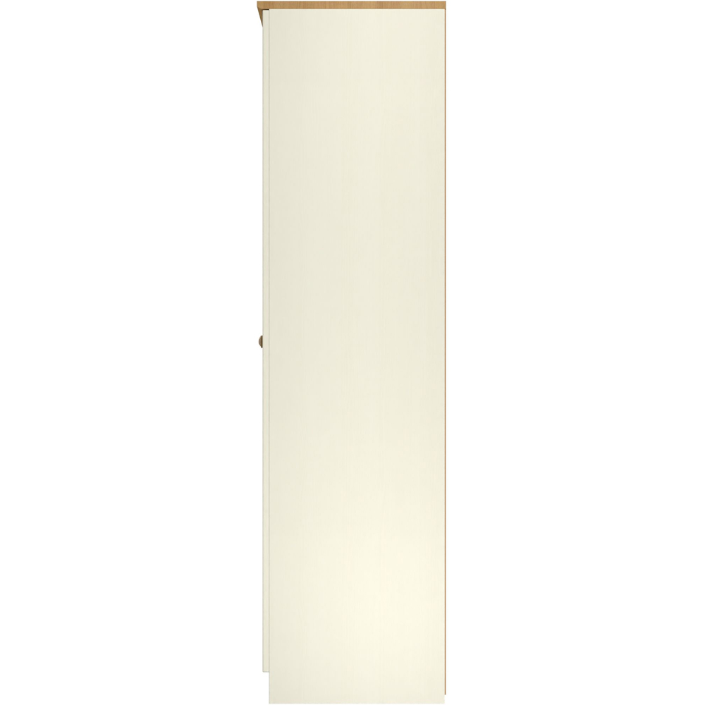 Crowndale Warwick 4 Door Cream Ash and Modern Oak Mirror Wardrobe Ready Assembled Image 3