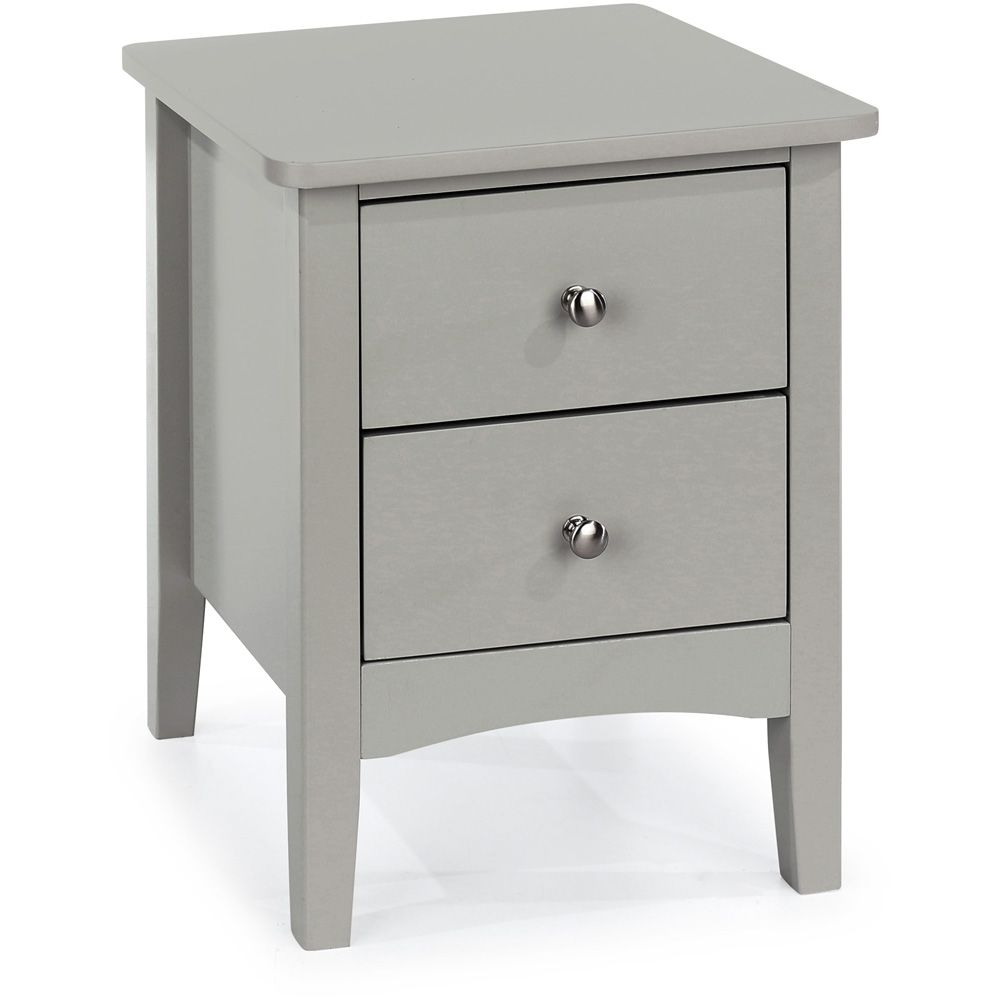 Como 2 Drawer Light Grey Petite Bedside Table Image 3