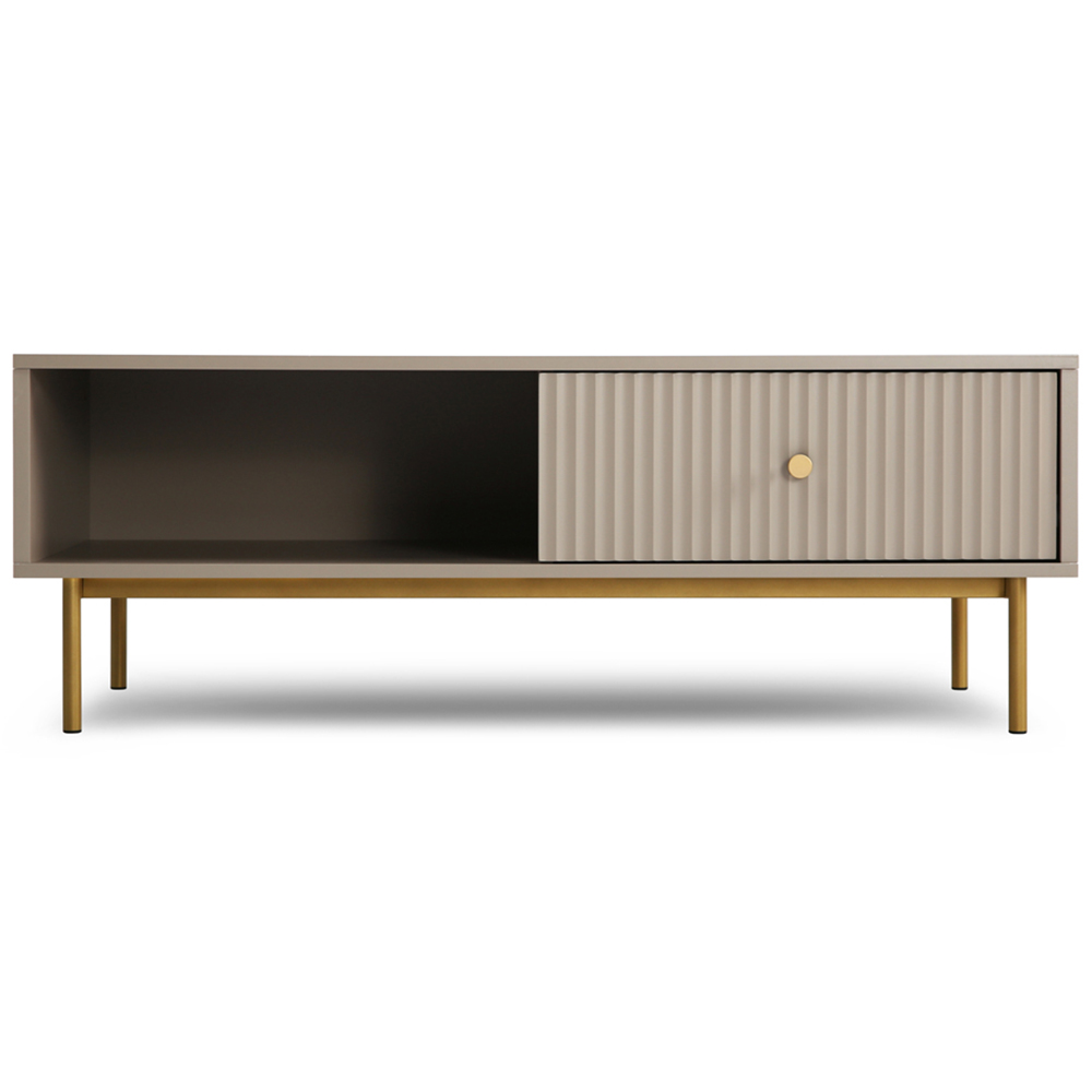 Devon Single Drawer Single Shelf Grey Coffee Table Image 2