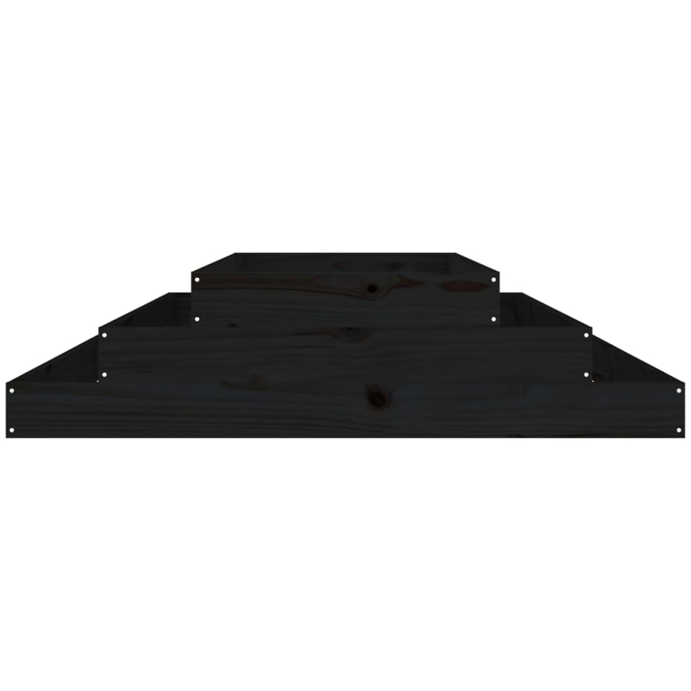 vidaXL 3-Tier Black Solid Pine Wood Garden Planter 110 x 110 x 27cm Image 3