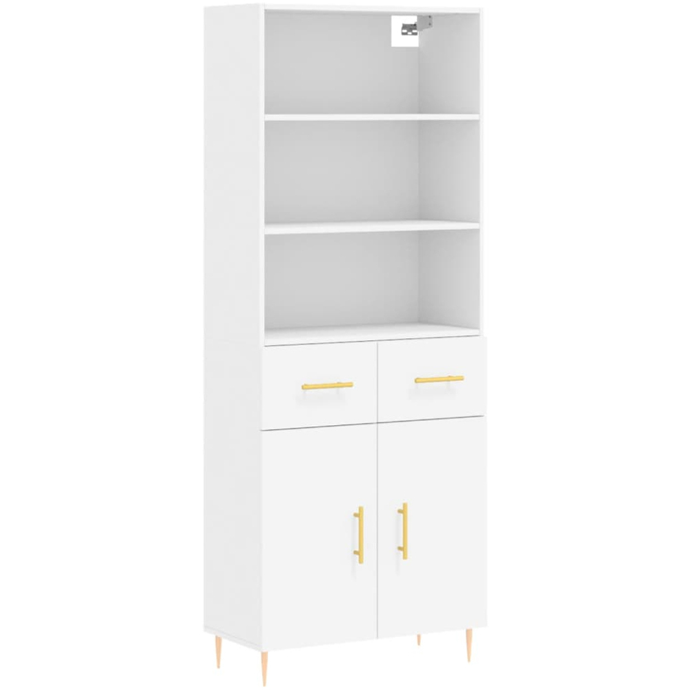 vidaXL 2 Door 2 Drawer 3 Shelf White Highboard Image 2