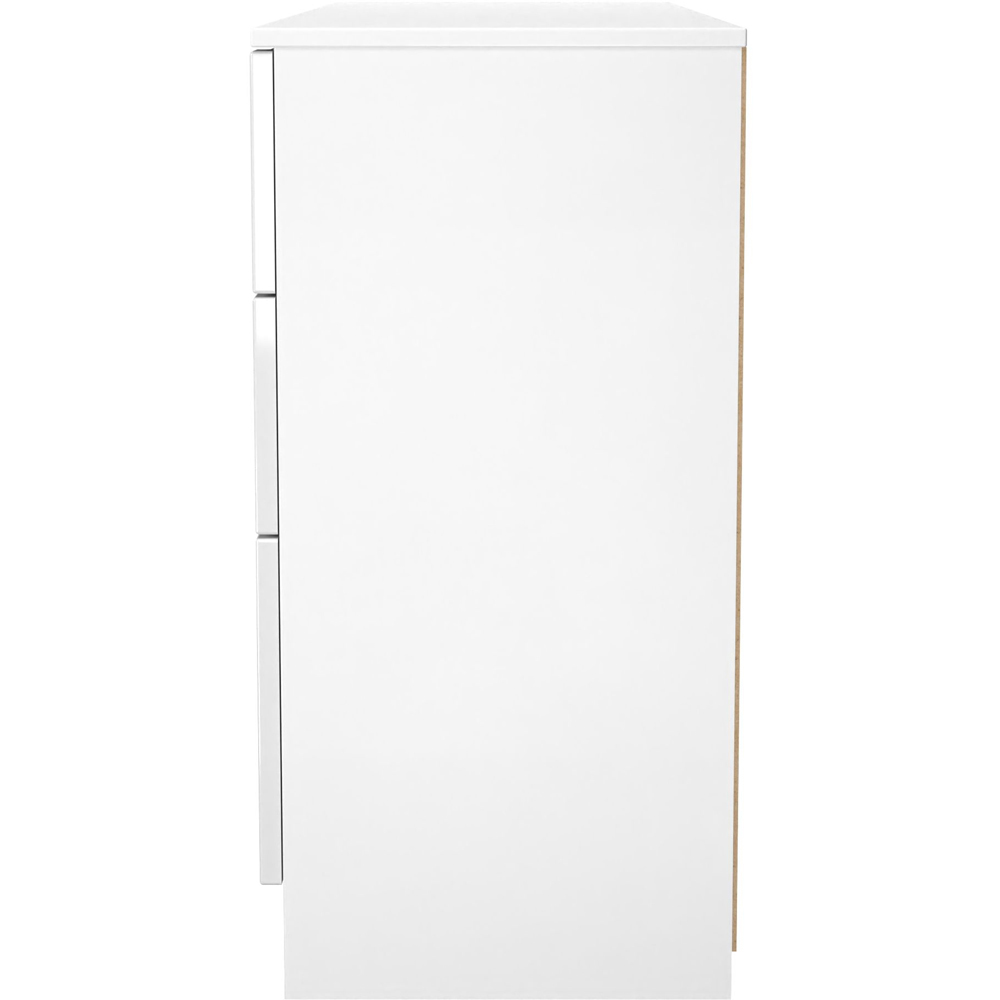 Crowndale Milan 6 Drawer White Gloss and White Kneehole Desk Ready Assembled Image 3
