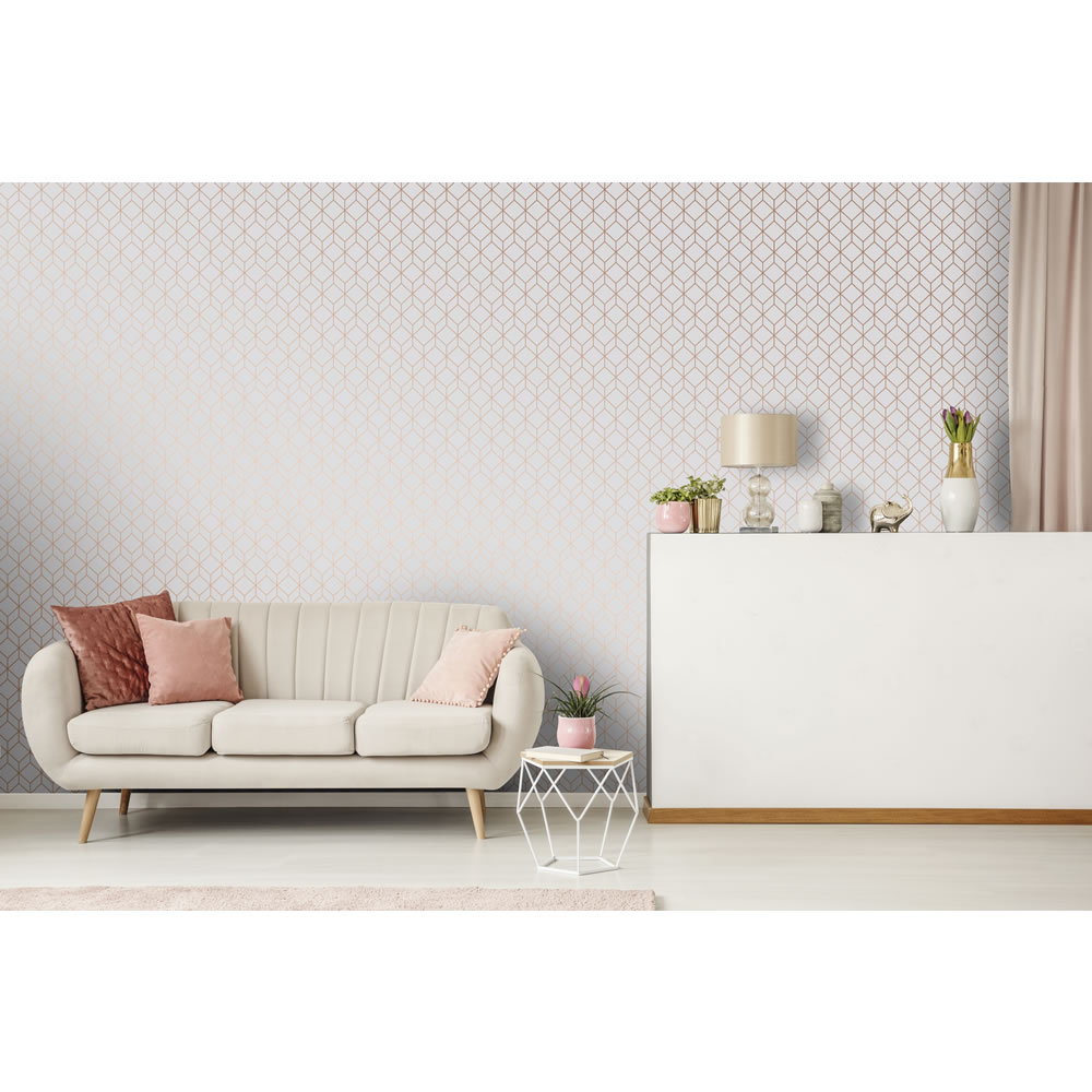 Superfresco Wallpaper Myrtle Geo Grey Wilko