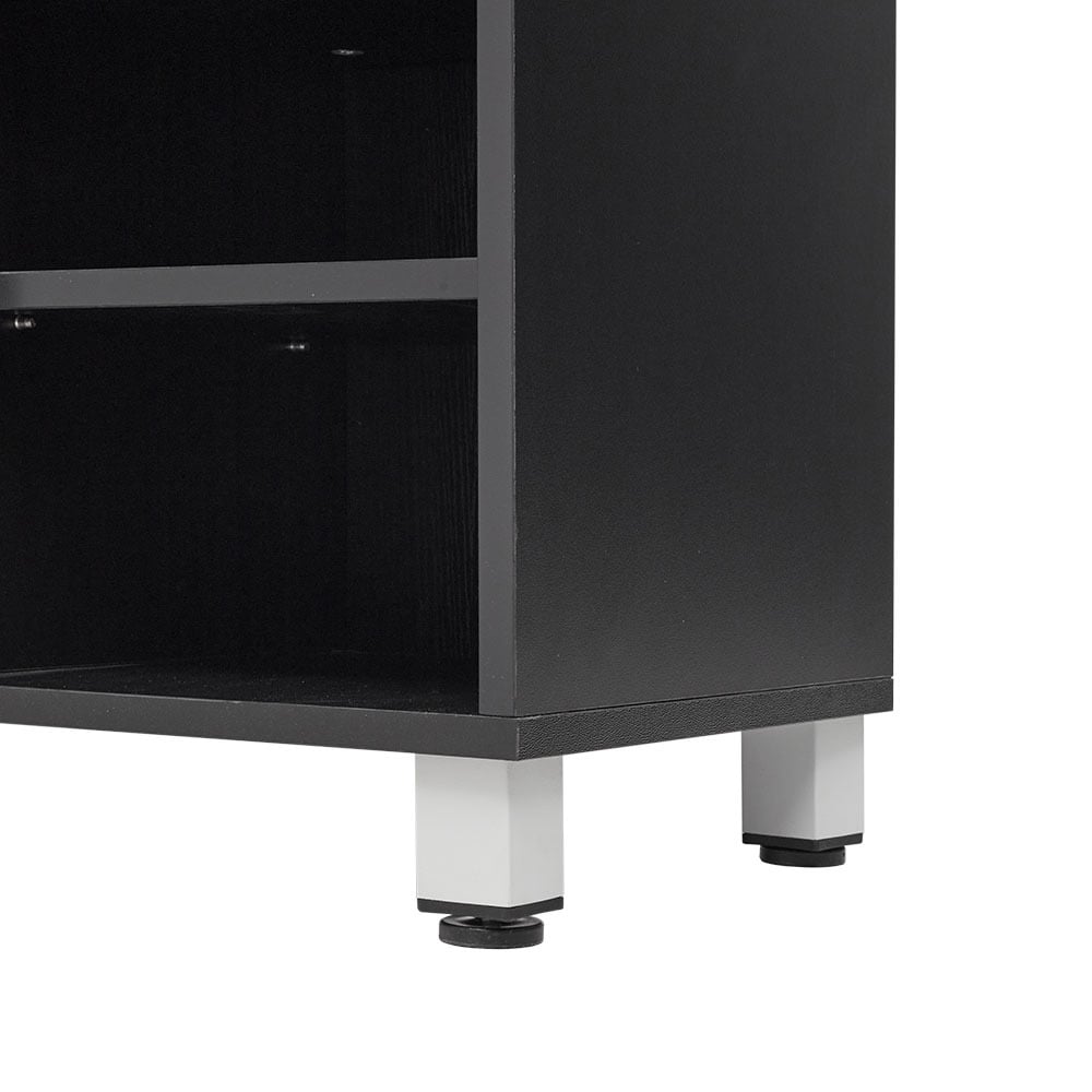 H&O Direct 2 Door 5 Shelf Black Shoe Cabinet Image 5