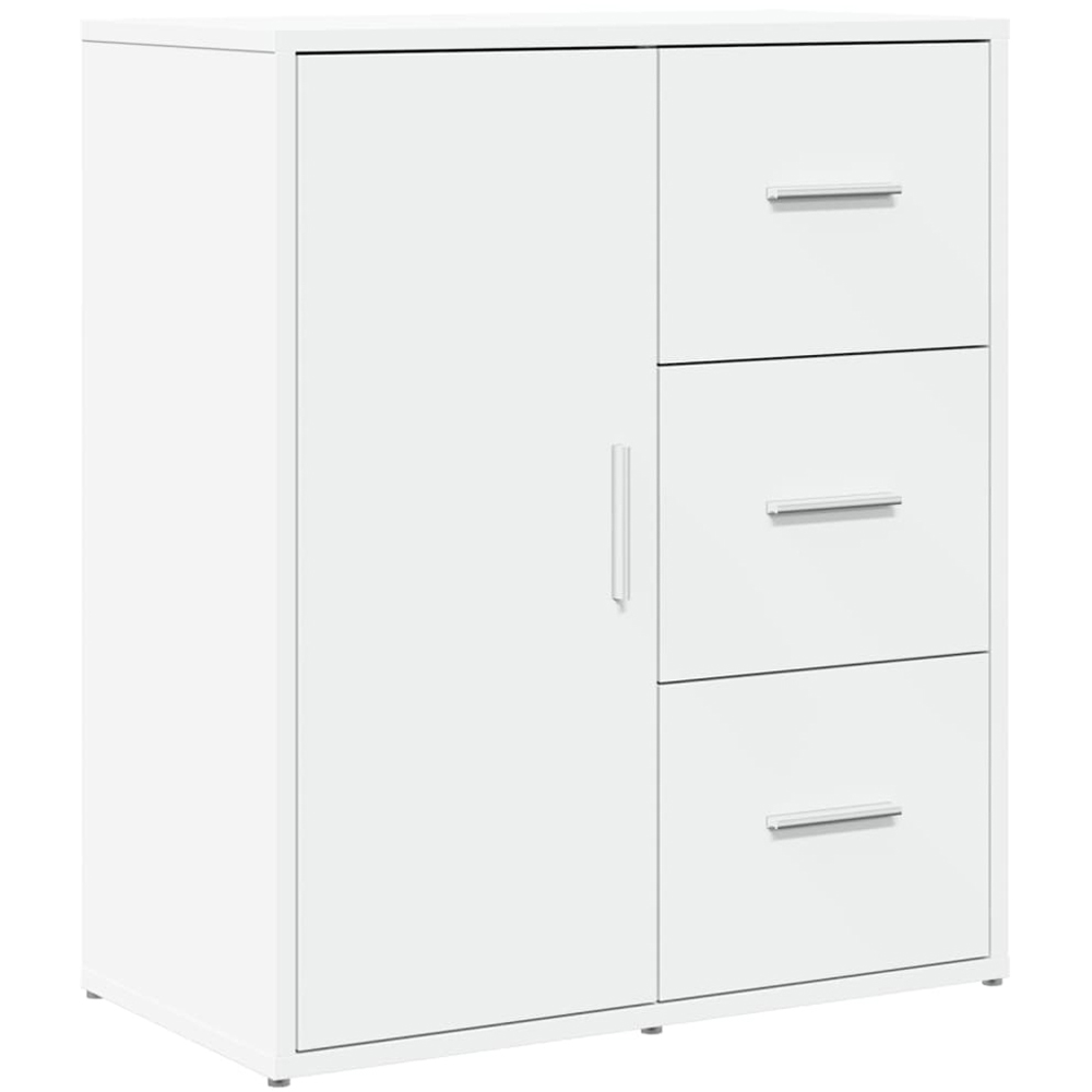 vidaXL Single Door 3 Drawer White Sideboard Set of 2 Image 4