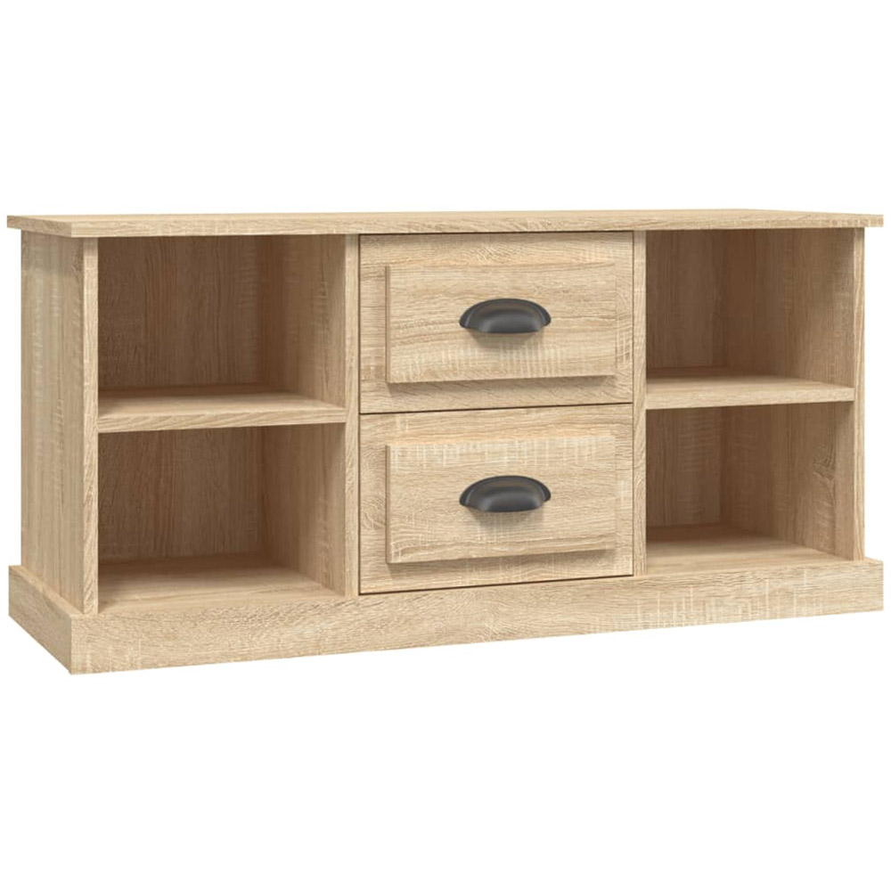 vidaXL 2 Drawer 4 Open Shelf Sonoma Oak TV Cabinet Image 2