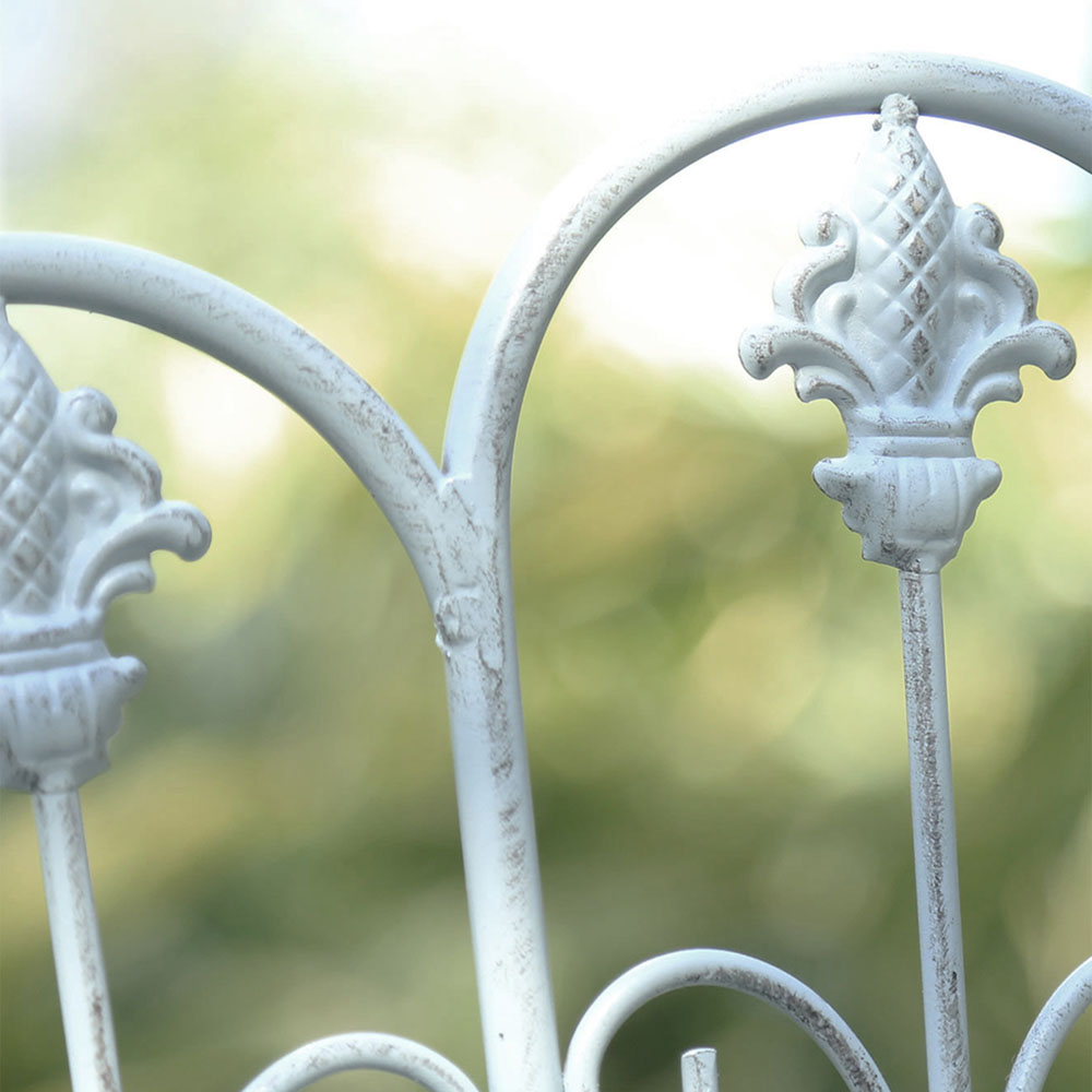 GlamHaus Girona Antique Grey Garden Bench Image 6