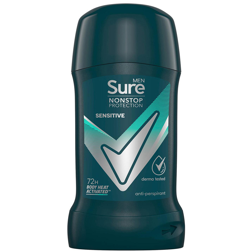 Sure Men Sensitive 72H Nonstop Protection Anti-Perspirant Deodorant Stick 50ml 36 Pack Image 2