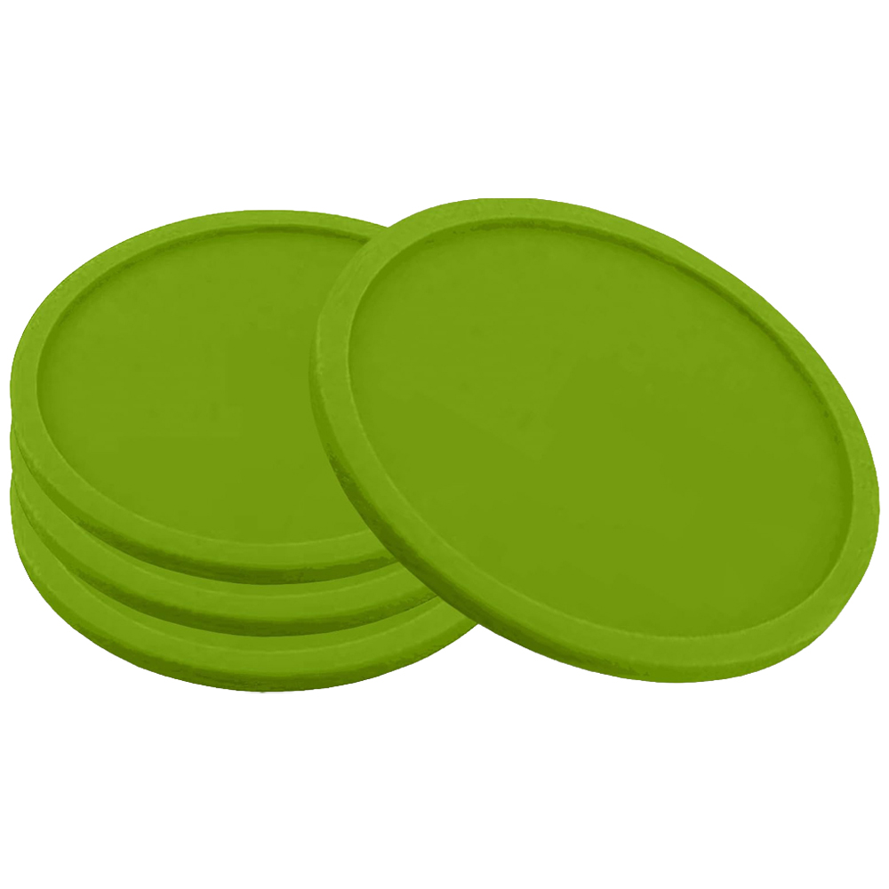 ATEK Green Silicone Non-Slip Round Drink Coaster 4 Pack Image 1