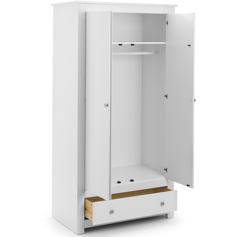 Julian Bowen Radley 2 Door Single Drawer Surf White Wardrobe Image 5