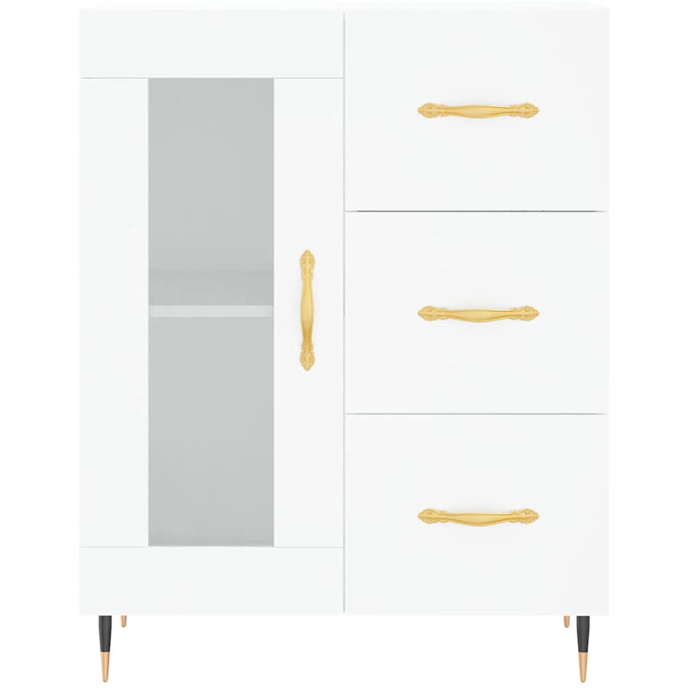 vidaXL 3 Door 3 Drawer White Highboard with Metal Legs Image 8