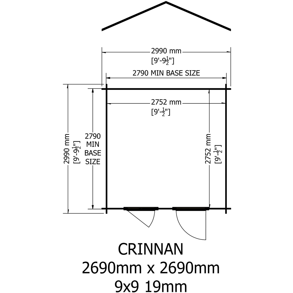 Shire Crinan 10 x 10ft Pressure Treated Wooden Log Cabin Image 8