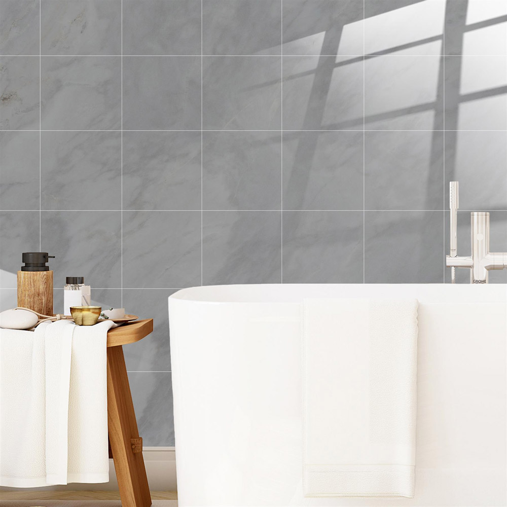 Walplus Marble Stone Cloudy Grey Tile Sticker 24 Pack Image 2