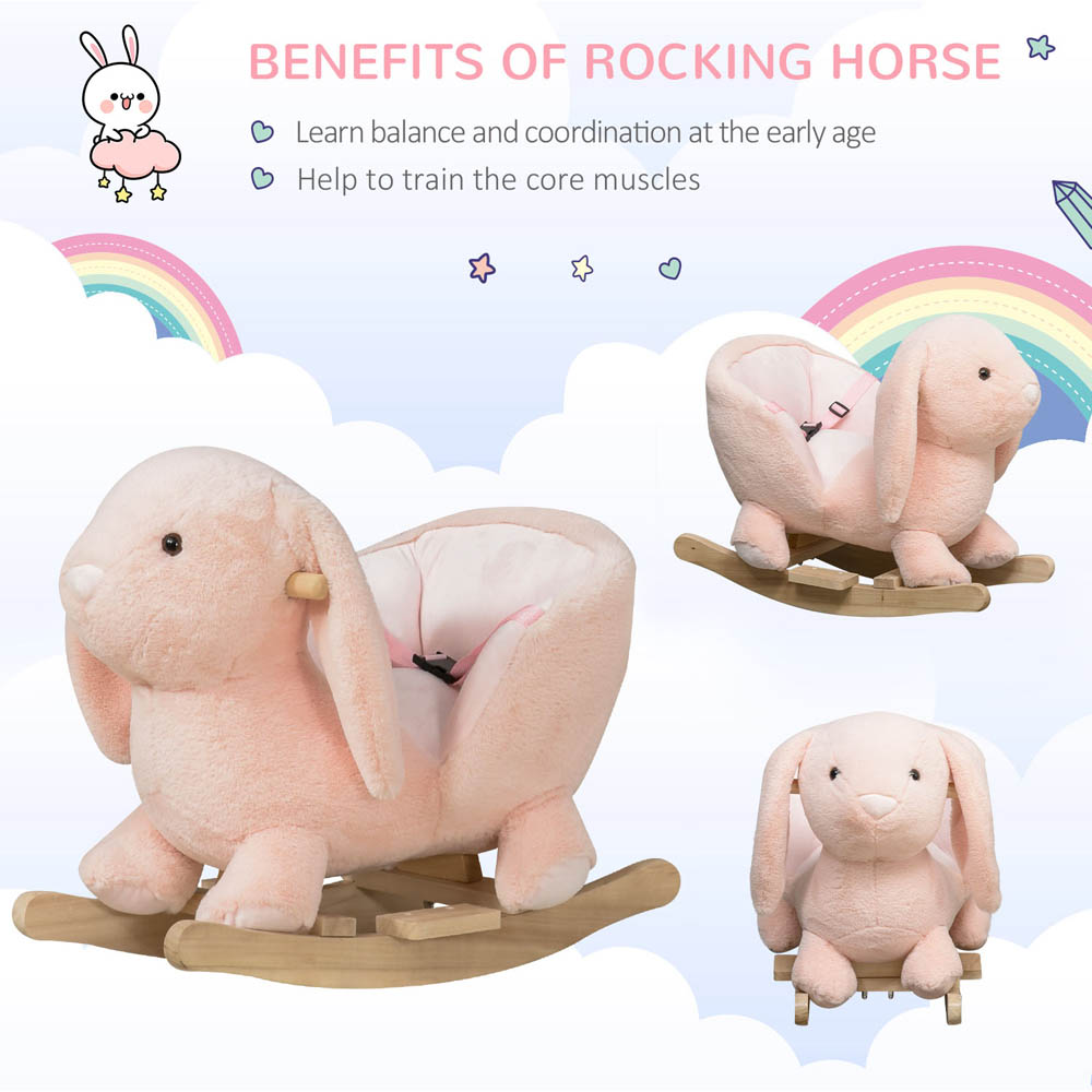 Tommy Toys Rocking Horse Rabbit Baby Ride On Pink Image 2