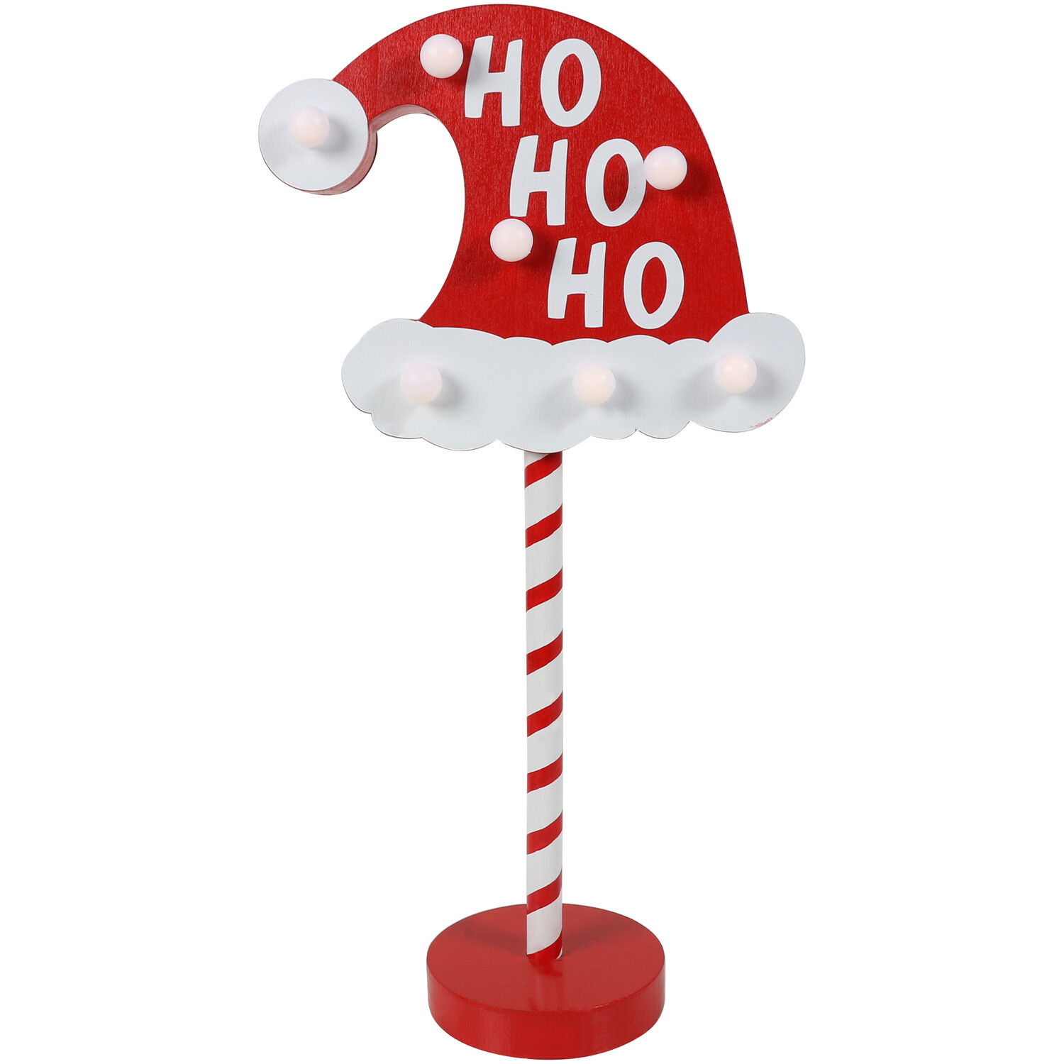 Santa Stop Here/Ho Ho Ho LED Signs - Red Image 1